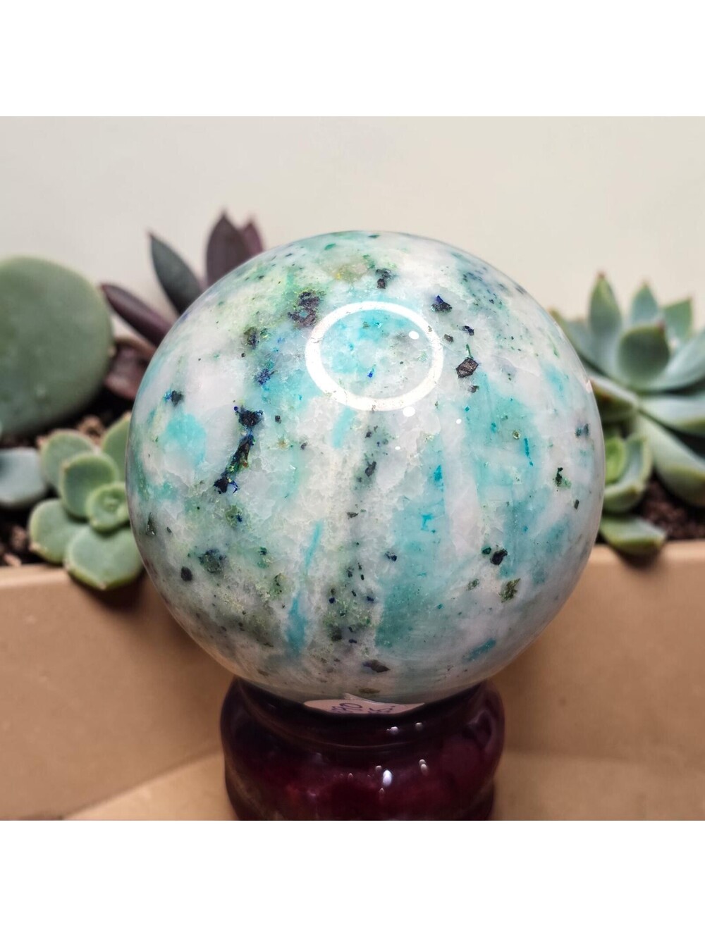 A090. Phoenix Stone 63mm Natural Crystal Sphere Orb